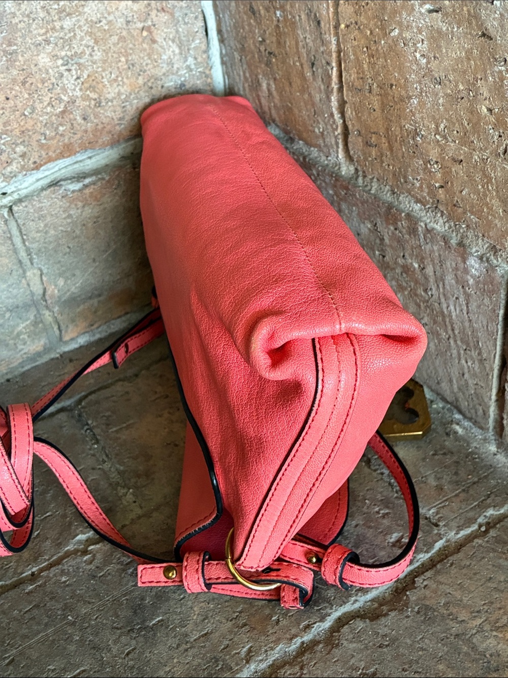 Chloe Elsie Leather two way Shoulder Bag Coral Pink Supple Leather - Picture 9 of 17